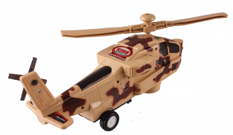 Jonotoys helikopter met licht en geluid 28 cm beige