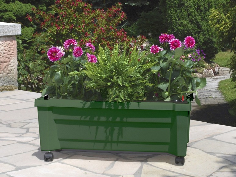 KHW Plantenbak met wielen Groen