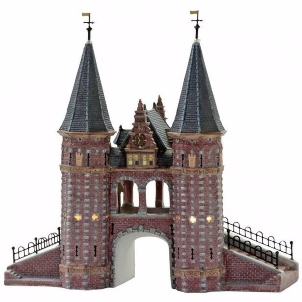 Kerstdorp Sneek waterpoort - met LED - 29,6 x 11 x 25,4 cm - kerstdorp huisje