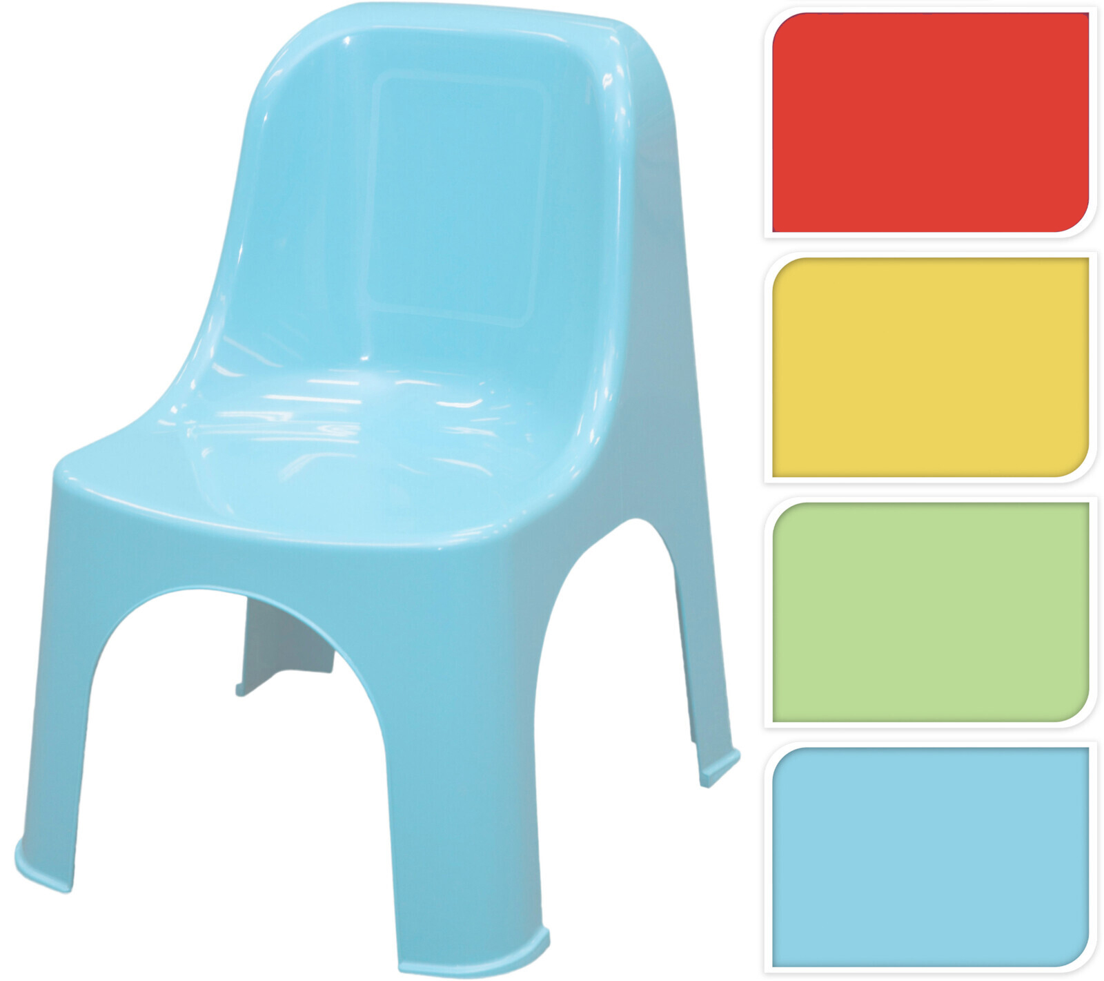 Kinderstoel 4 kleuren assorti