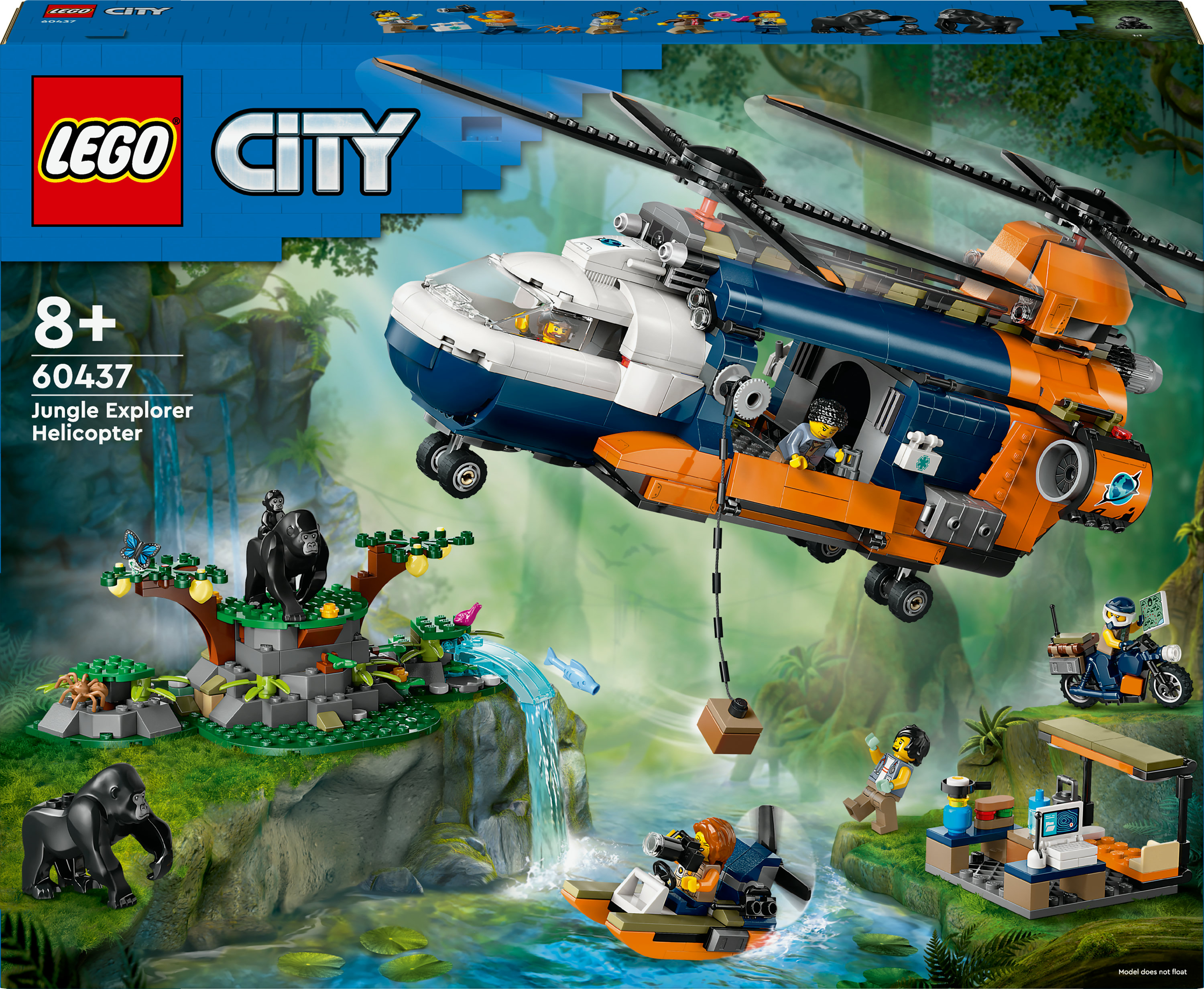 LEGO City 60437 Jungleonderzoekers: helikopter bij de basis