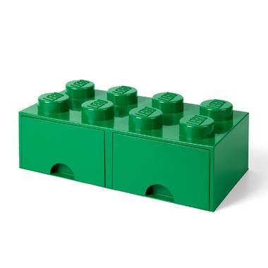 LEGO opberglade Brick 8 - donkergroen