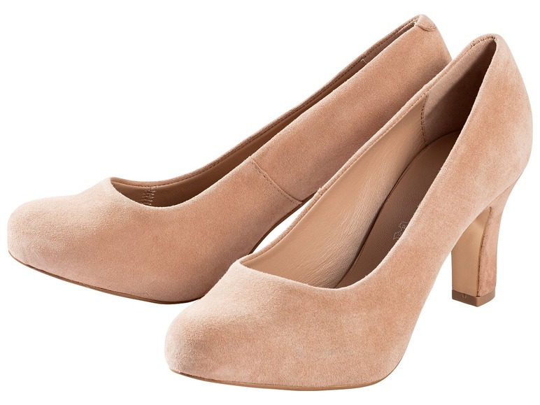 Leren pumps 36, Beige met ronde neus