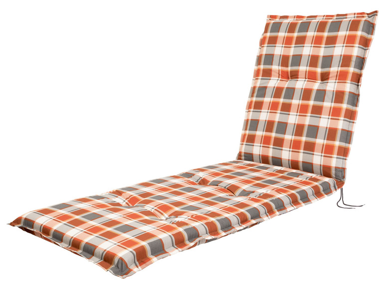 Livarno Home Ligstoelkussen 190 x 60 cm (Oranje/geruit)