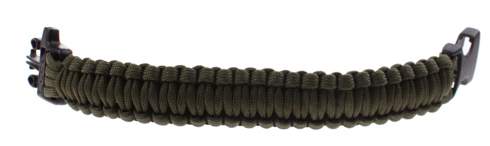 MacGyver Paracord survivalarmband met fluit 23 cm groen