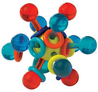 Manhattan Toy bijtring Atom junior 11,5 cm blauw/rood