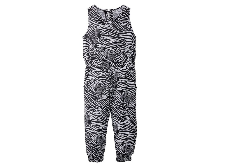 Meisje jumpsuit 140, Wit/zwart