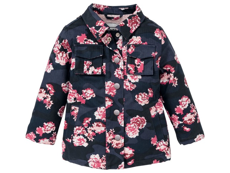 Meisjes jack 92, Donkerblauw all-over-print