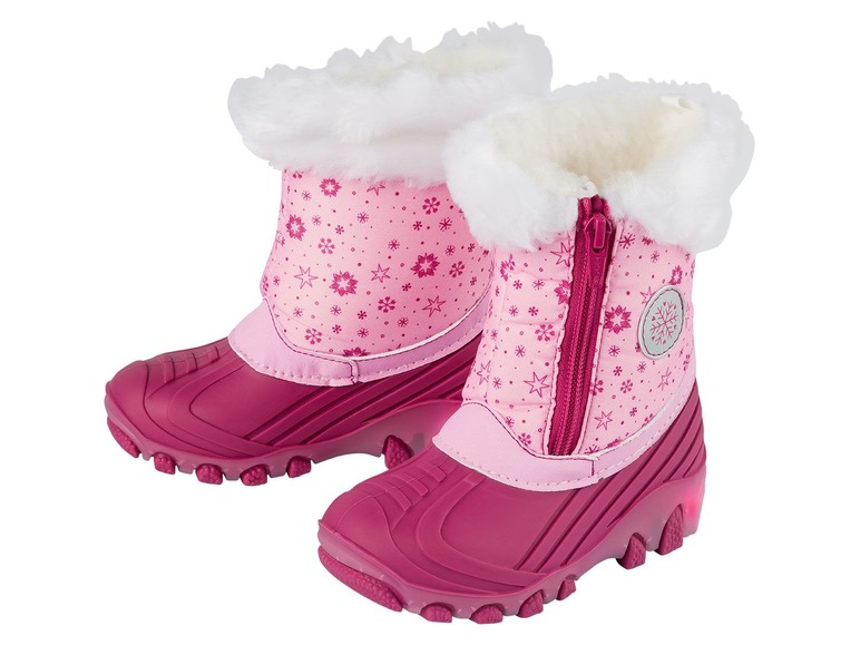 Meisjes snowboots met licht 25, Fuchsia