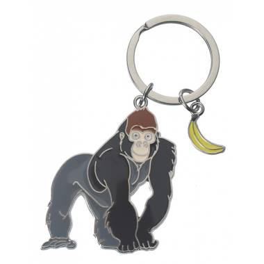 Metalen gorilla sleutelhanger 5 cm