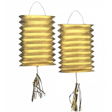 Metallic gouden lampionnen 2 stuks