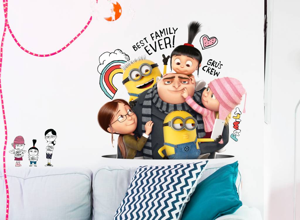 Minions Muursticker Despicable 3 Family Tree