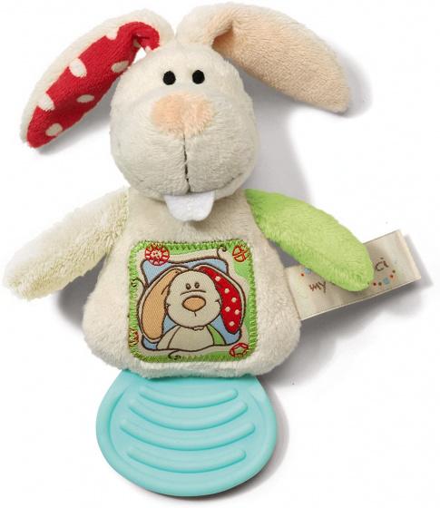 Nici bijtring Rabbit junior 26 x 20 x 11 cm pluche wit