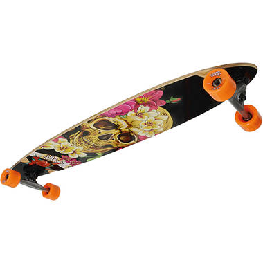 No Rules longboard Skull-flower