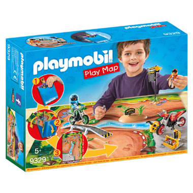 PLAYMOBIL Action motorcrossers met plattegrond 9329