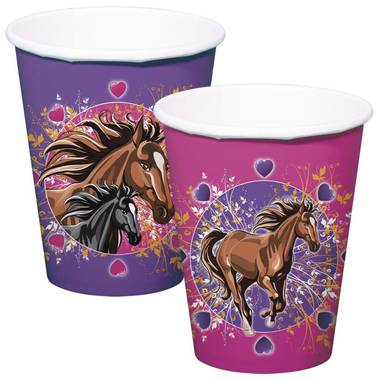 Paarden bekers 250ml 8 stuks