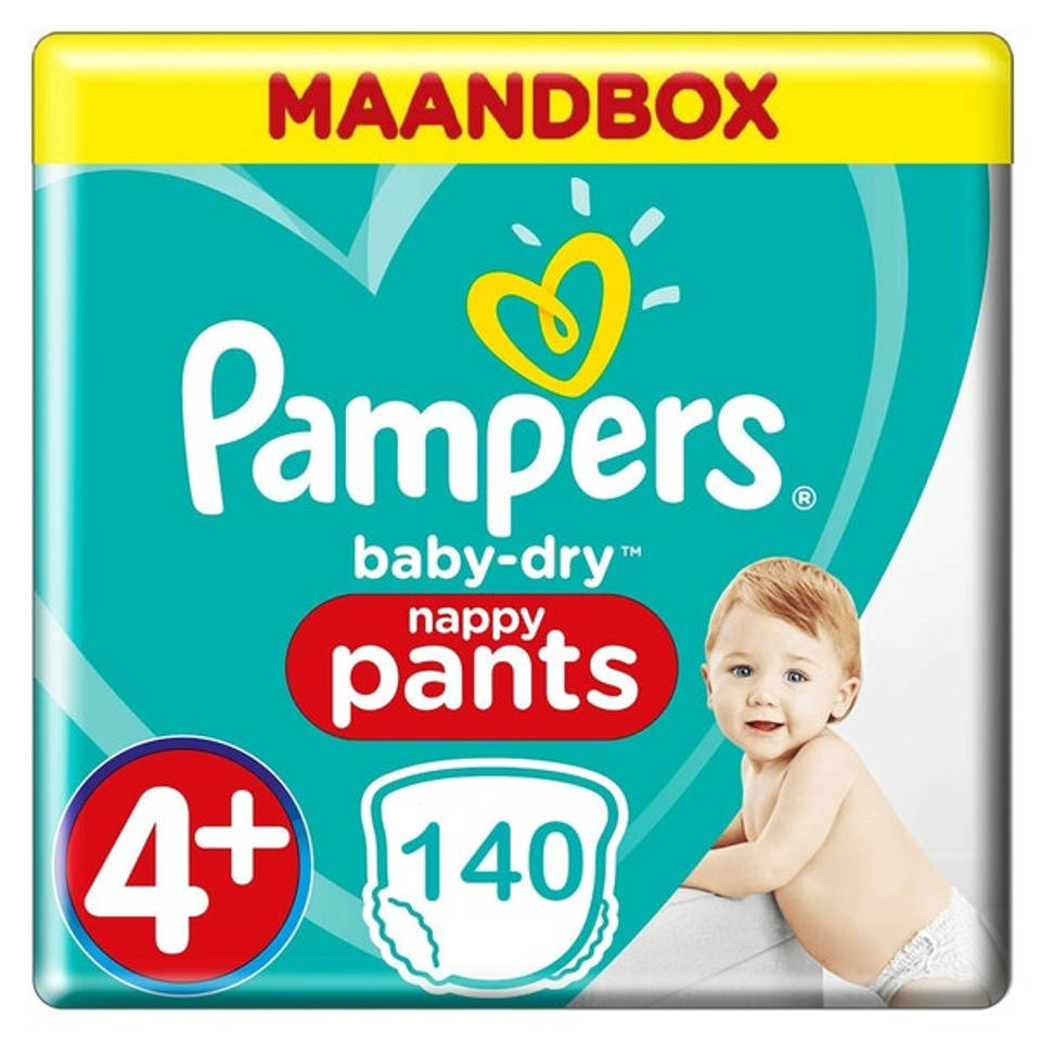 Pampers Baby Dry Pants Maat 4+ - 140 Luierbroekjes Maandbox