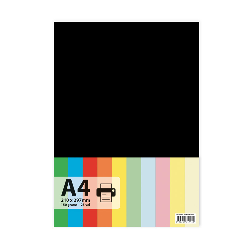Papier A4 zwart 25 vel 150 grams