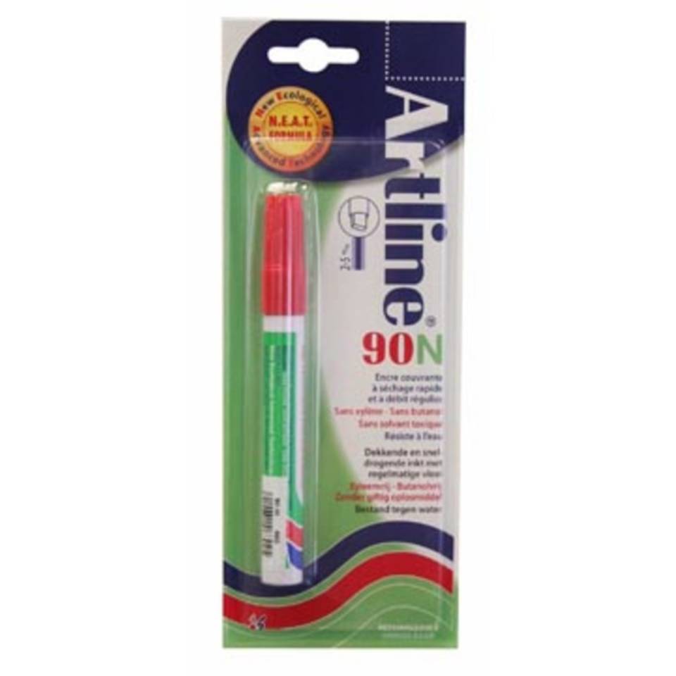 Permanent marker Artline 90 rood (op blister)