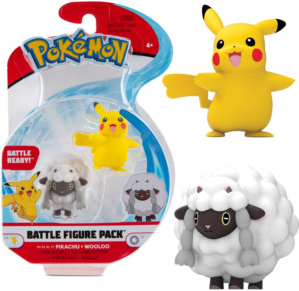 Pokemon Battle Figure Pack - Pikachu & Wooloo