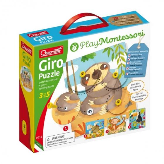 Quercetti draaipuzzel Giro dieren junior PVC 29-delig