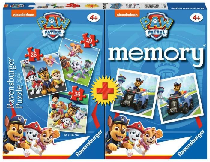 Ravensburger Spel Memory + Puzzel Paw Patrol