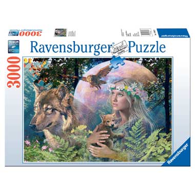 Ravensburger puzzel Wolven manenschijn - 3000 stukjes