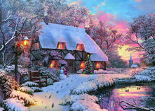 Rebo Productions legpuzzel Winter Cottage 1000 stukjes