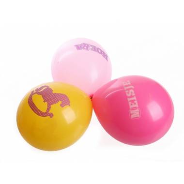 Roze geboorte ballonnen meisje zes stuks