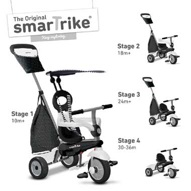 SmarTrike Vanilla 4-in-1 driewieler - zwart/wit