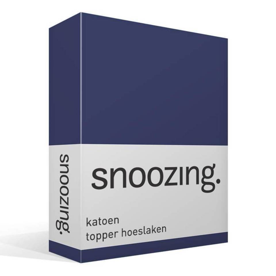 Snoozing katoen topper hoeslaken - 100% katoen - 1-persoons (70x200 cm) - Navy