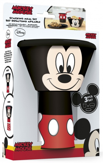 Stor eetset Mickey Mouse 3 delig zwart/rood