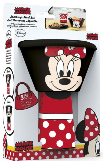 Stor eetset Minnie Mouse 3 delig zwart/rood