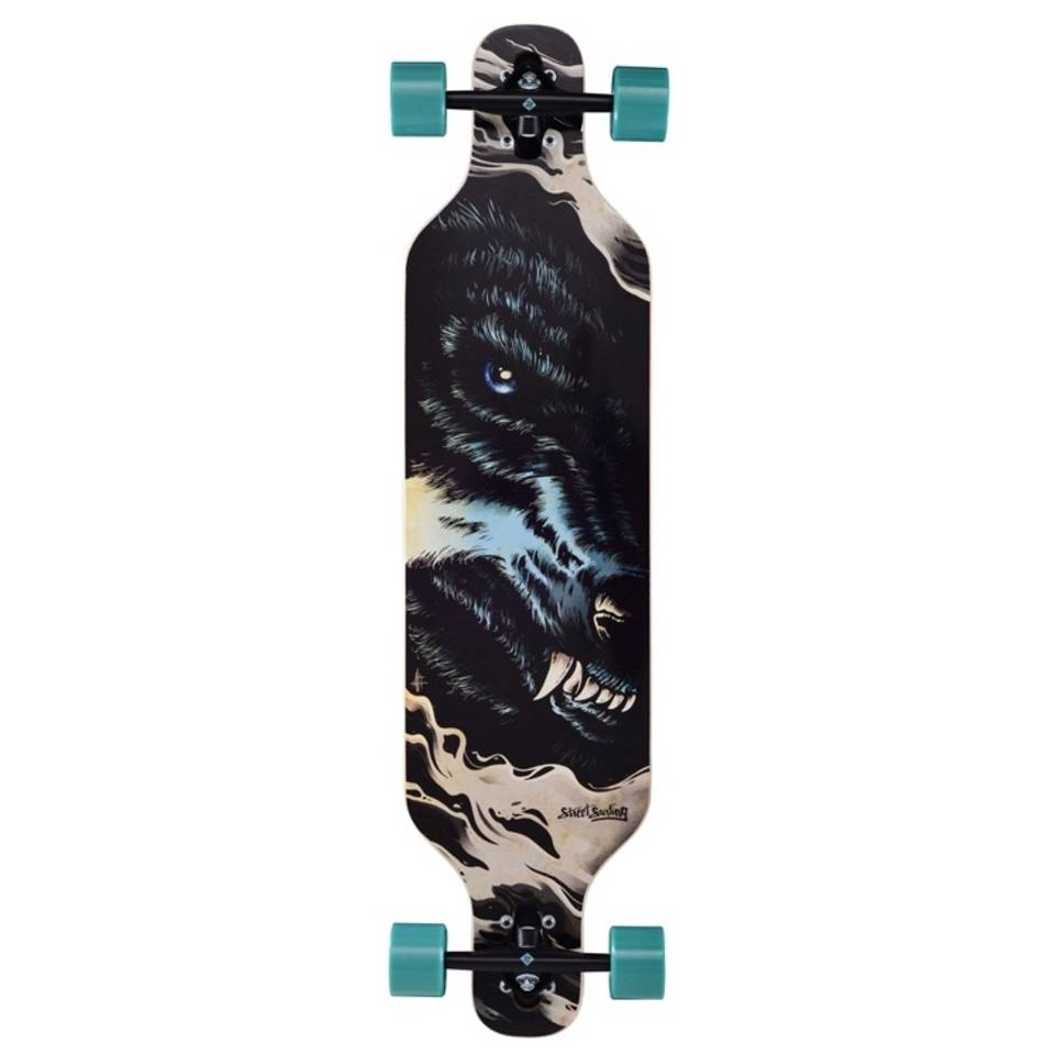 Street Surfing curve longboard wolf - zwart/groen