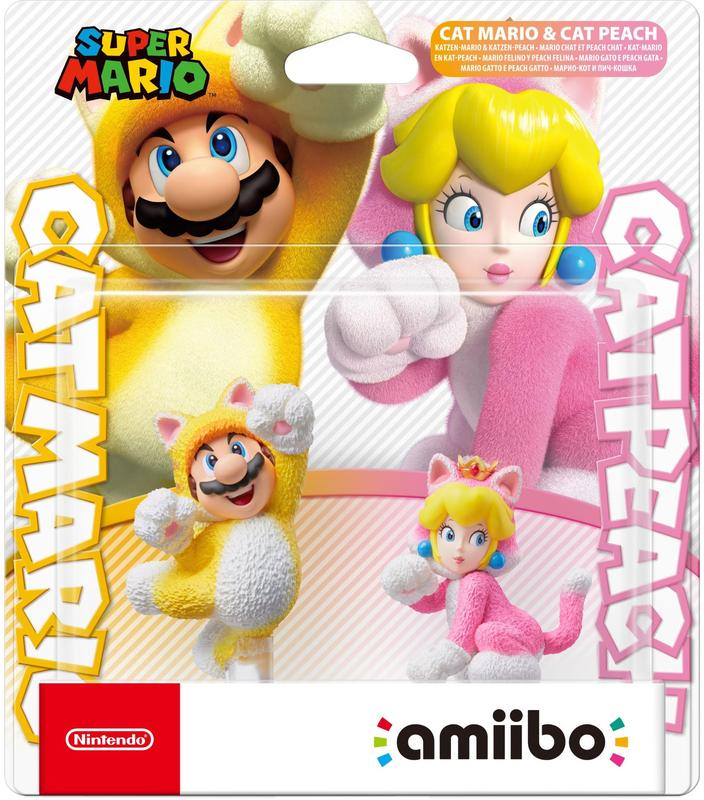 Super Mario Amiibo 2-Pack - Cat Mario & Cat Peach