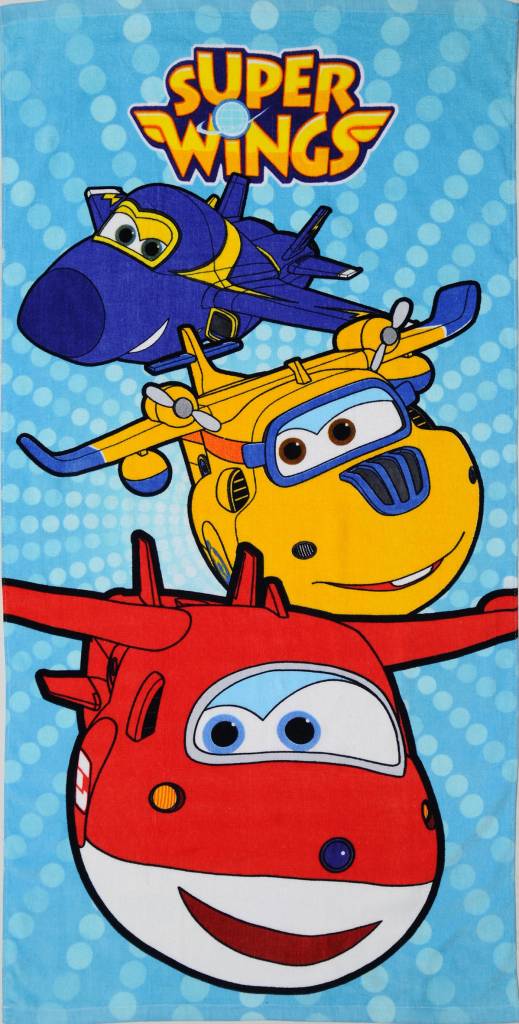 Super Wings Strandlaken 3 hero's 70x140cm - katoen