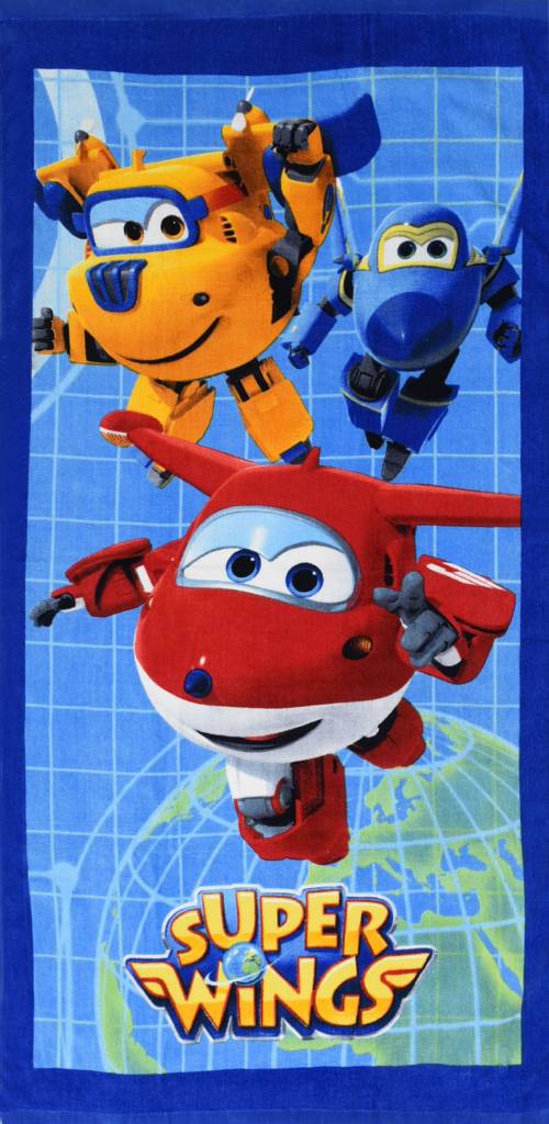 Super Wings Strandlaken World 70x140cm - katoen