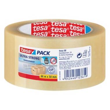 Tesapack Ultra Strong, ft 50 mm x 60 m, transparant