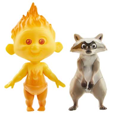 The Incredibles 2 actiefiguren Jack-Jack en Raccoon