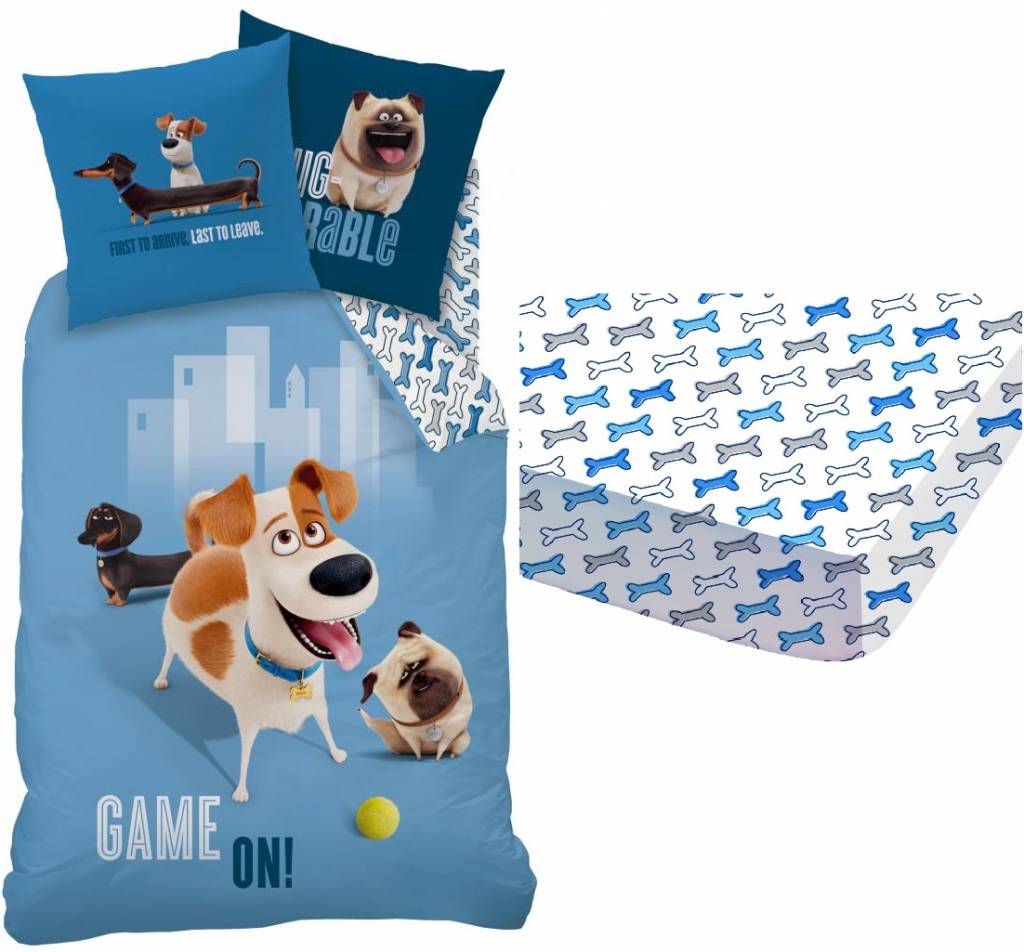 The Secret Life of Pets Set dekbed + hoeslaken Max 140x200 + 63x63cm 100% katoen