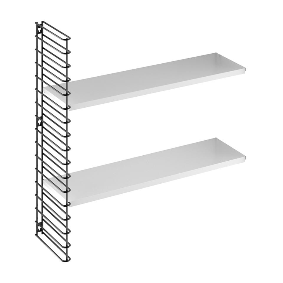 Tomado boekenrekuitbreiding - zwart frame en witte planken