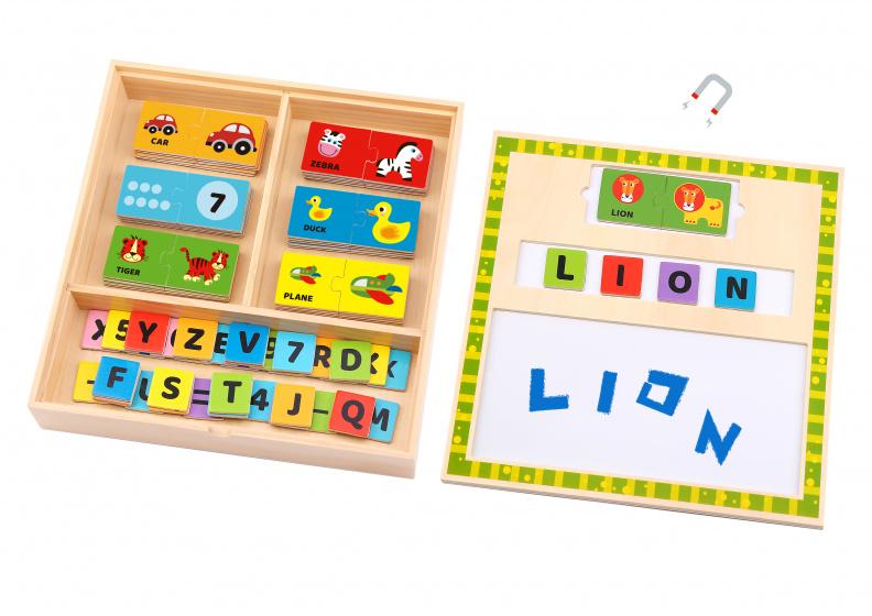 Tooky Toy puzzelbox Letters & Woorden junior 30 cm hout