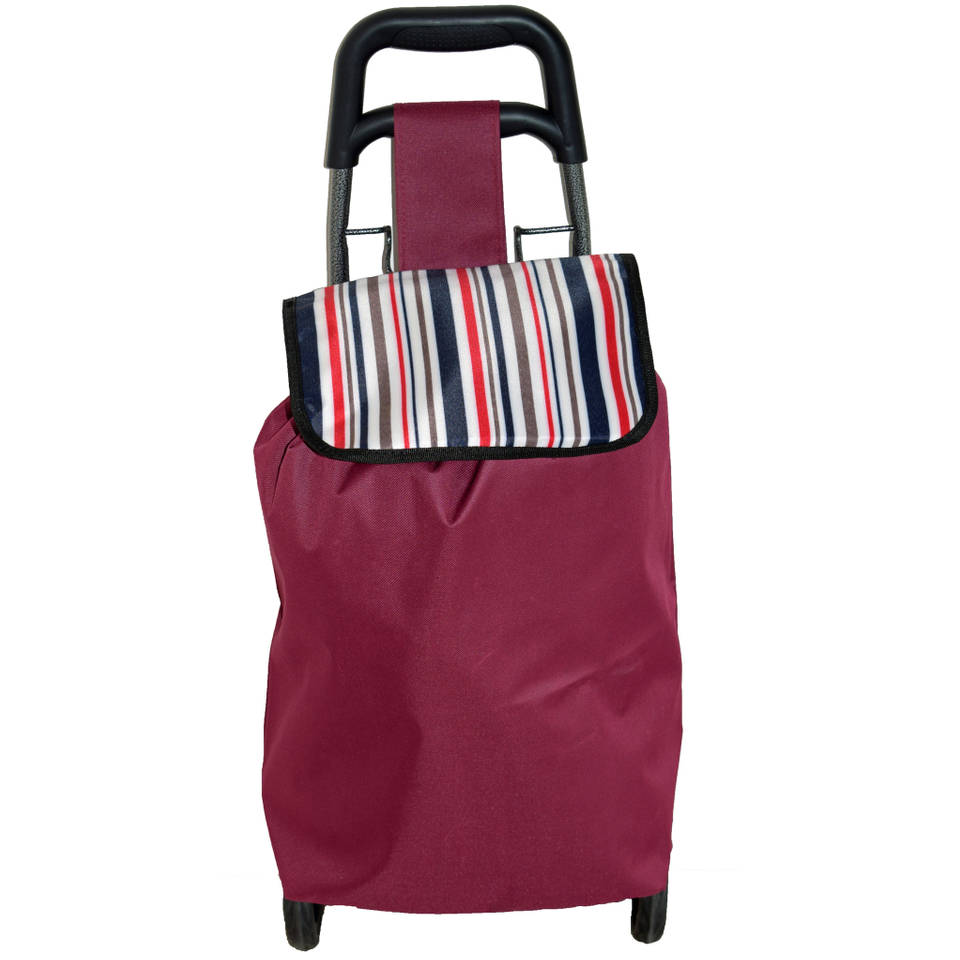 Trolley - boodschappentrolley opvouwbaar 40L - lichtgewicht 1.7kg - winkelwagen bevestiging R