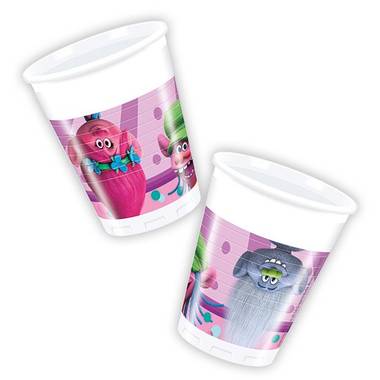 Trolls bekers 200ml 8 stuks