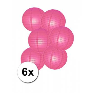 Voordelig lampionnen pakket fuchsia 6x