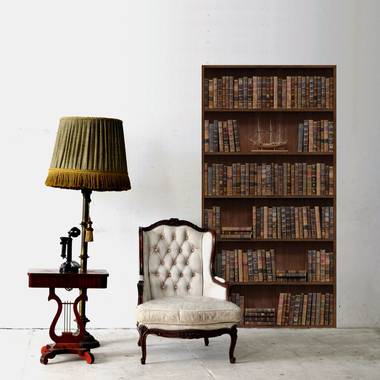 Walplus muur decoratie sticker - vintage boekenplanken