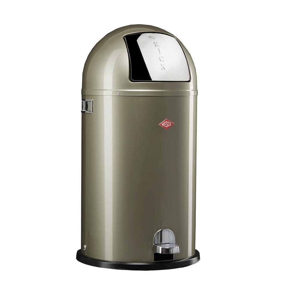 Wesco Kickboy prullenbak - 40 liter - zilver