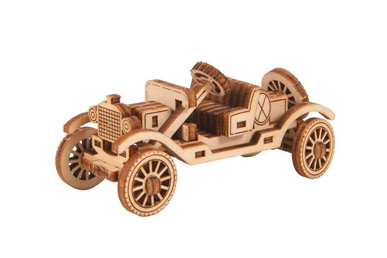 Wooden City modelbouwset oldtimer Superfast 7.7 cm hout naturel