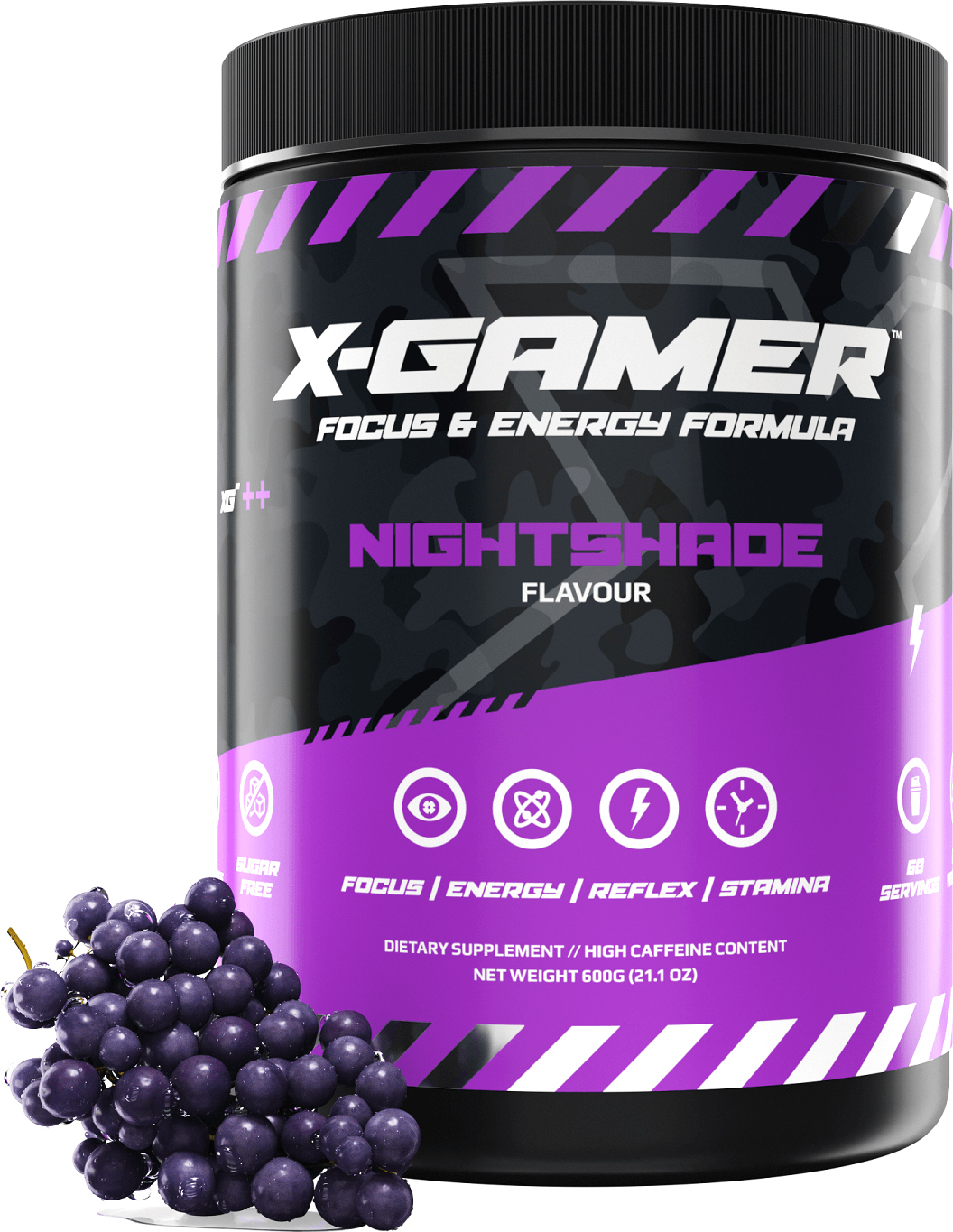 X-Gamer Focus & Energy Formula - Nightshade Tub