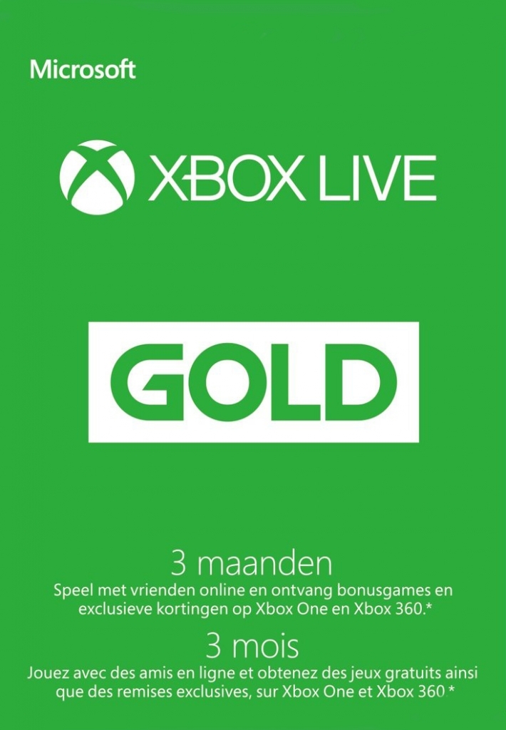 Xbox Live 3 Maanden Gold Membership Eurozone Digital Code